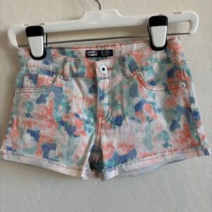Levi's  Girls denim shorts with a multi-colored tie-dye, Size 12
